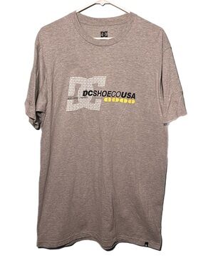 DC Shoes Co USA Gray Graphic Logo T-Shirt Size Large